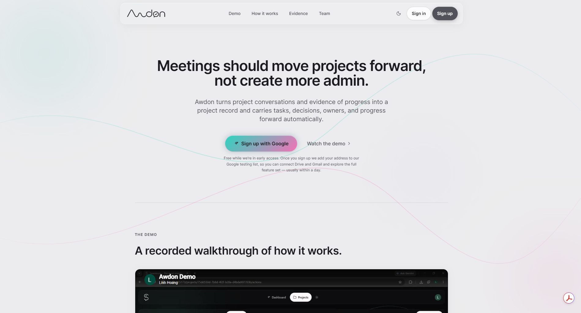 Awdon website preview